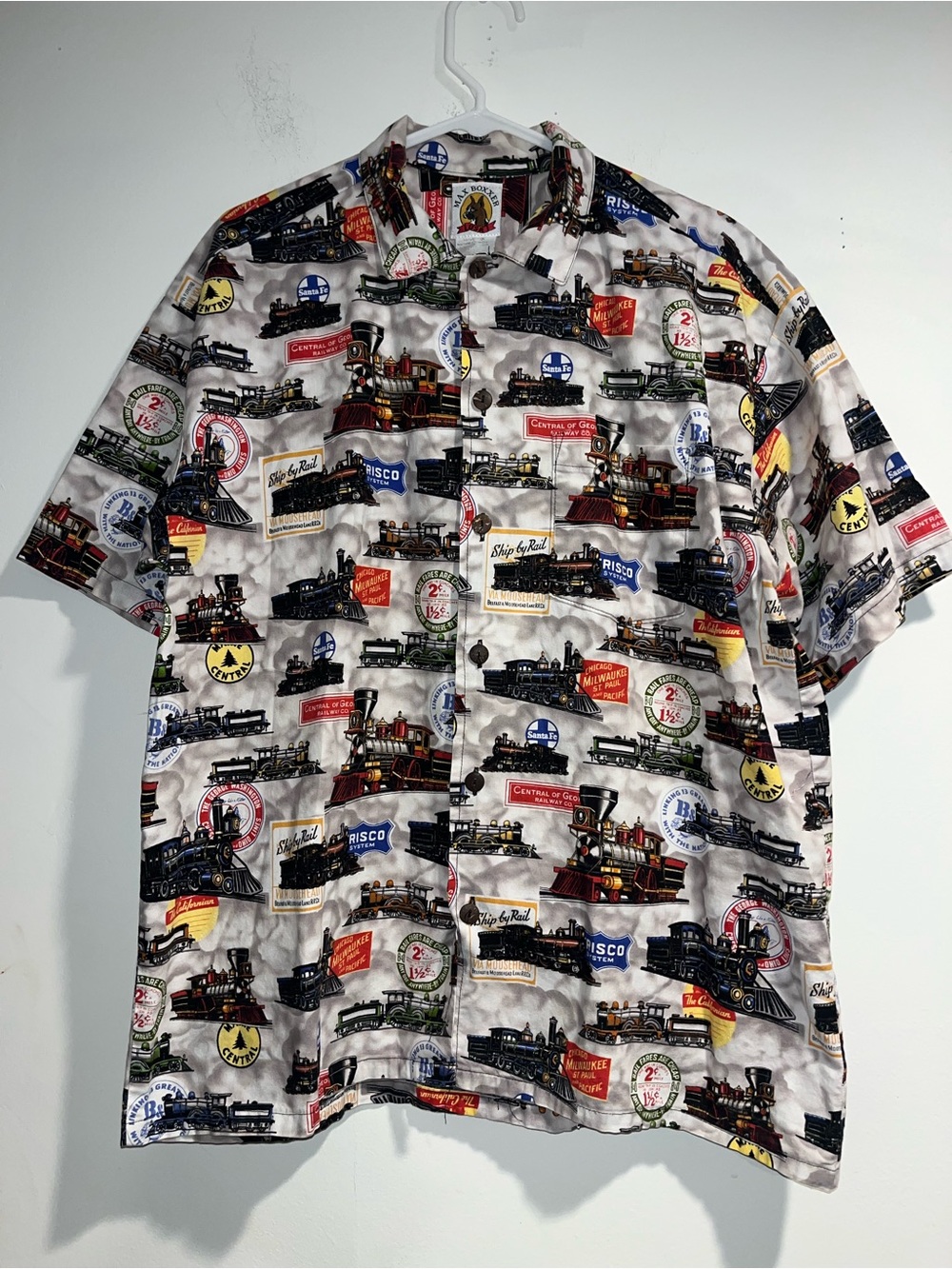 MAX BOXXER VTG Locomotive button down short sleeve shirt